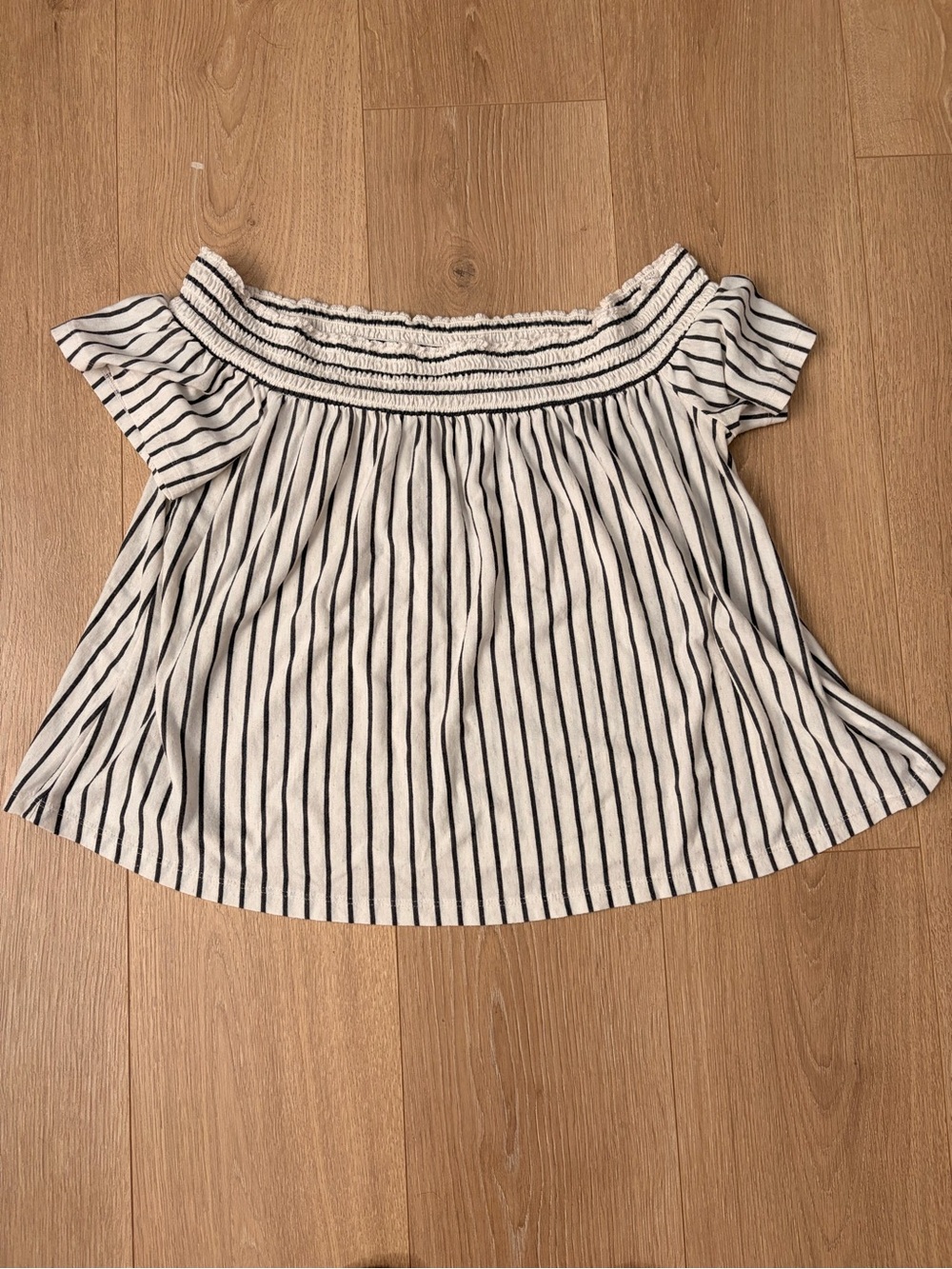 American Eagle striped off the shoulder blouse